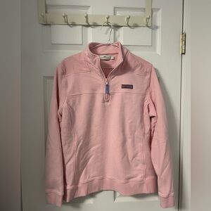 Vineyard Vines Women's Light Pink Quarter-Zip Sweater